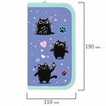 Пенал ПИФАГОР, 2 отделения, ламинированный картон, 19х11 см, "Funny cats", 273481 273481