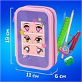 Пенал ПИФАГОР, 3 отделения, ламинированный картон, 19х11 см, "Anime eyes", 272251 272251