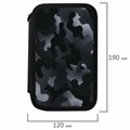 Пенал ПИФАГОР, 3 отделения, ламинированный картон, 19х11 см, "Black camo", 273489 273489