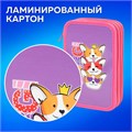 Пенал ПИФАГОР, 3 отделения, ламинированный картон, 19х11 см, "Corgi queen", 272250 272250