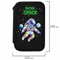 Пенал ПИФАГОР, 3 отделения, ламинированный картон, 19х11 см, "Outer space", 273488 273488