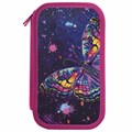 Пенал ЮНЛАНДИЯ, 2 отделения, ламинированный картон, 19х11 см, "Colorful butterfly", 270886 270886