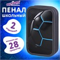 Пенал ЮНЛАНДИЯ, 2 отделения, ламинированный картон, конгрев, 19х11 см, "Soccer ball", 270888 270888