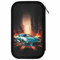 Пенал ЮНЛАНДИЯ, 3 отделения, картон с эффектом soft-touch, 19х11 см, "Fire car", 272267 272267