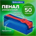 Пенал BRAUBERG с объемной "тракторной" молнией, 1 отделение, ПВХ, 22х8х6,5 см, "Contrast blue", 272341 272341