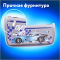 Пенал мягкий ЮНЛАНДИЯ, 2 отделения, полиэстер, "Car champion", серый, 21х6х9 см, 228983 228983