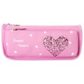 Пенал мягкий ЮНЛАНДИЯ, 2 отделения, полиэстер, "Heart", розовый, 21х6х9 см, 270258 270258