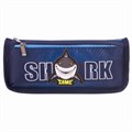 Пенал мягкий ЮНЛАНДИЯ, 2 отделения, полиэстер, "Shark", синий, 21х6х9 см, 270272 270272