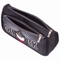 Пенал мягкий ЮНЛАНДИЯ, 2 отделения, полиэстер, "Shark", черный, 21х6х9 см, 270271 270271