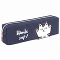 Пенал ЮНЛАНДИЯ, 1 отделение, полиэстер, "Cat", синий, 19х4х6 см, 270278 270278
