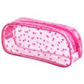 Пенал-косметичка BRAUBERG LUCENT на молнии, прозрачный, "Hearts", 21х5х9 см, 272345 272345