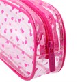 Пенал-косметичка BRAUBERG LUCENT на молнии, прозрачный, "Hearts", 21х5х9 см, 272345 272345