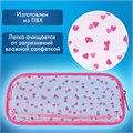 Пенал-косметичка BRAUBERG LUCENT на молнии, прозрачный, "Hearts", 21х5х9 см, 272345 272345