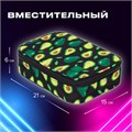 Пенал-косметичка BRAUBERG БОЛЬШОЙ, 1 отделение, 1 откидная планка, ткань, 21x15x6 см, "Avocado", 270706 270706