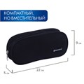 Пенал-косметичка BRAUBERG овальный, полиэстер, "Black", 22х9х5 см, 229271 229271