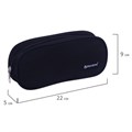Пенал-косметичка BRAUBERG овальный, полиэстер, "Black", 22х9х5 см, 229271 229271