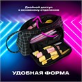 Пенал-косметичка BRAUBERG с ручкой, 1 откидная планка, полиэстер, 22x10х8 см, "Checkered black", 271559 271559