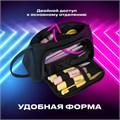 Пенал-косметичка BRAUBERG с ручкой, 1 откидная планка, полиэстер, 22x10х8 см, Black, 272339 272339