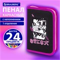 Пенал BRAUBERG с наполнением, 1 отделение, 1 откидная планка, 24 предмета, 21х14 см, "Anime movie", 272349 272349