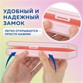 Пенал пластиковый BRAUBERG, пастельный розовый, наклейки в комплекте, 21х9х3 см, 272271 272271