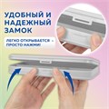 Пенал пластиковый BRAUBERG, серый, наклейки в комплекте, 21х9х3 см, 272273 272273