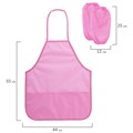 Накидка фартук с нарукавниками для труда ПИФАГОР, 3 кармана, стандартный размер, 44x55 см, розовый, 271096 271096