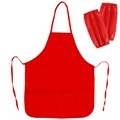 Накидка фартук с нарукавниками для труда ПИФАГОР, 3 кармана, увеличенный размер, 45x60 см, красный, 228362 228362