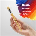 Кисть ПИФАГОР, ЩЕТИНА, плоская, № 24, деревянная лакированная ручка, пакет с подвесом, 200881 200881