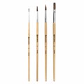 Кисти BRAUBERG, набор 4 шт. (пони, круглые № 2, 3, 4, плоская № 6), блистер, 200221 200221