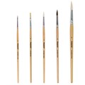 Кисти ПИФАГОР, набор 5 шт. (ПОНИ: круглые № 1, 4; КОЗА: круглые № 3, 6; ЩЕТИНА: плоская № 4), пакет с европодвесом, 200892 200892
