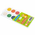 Краски акварельные BRAUBERG 12 цветов "Кот-Энтузиаст", медовые, круглые кюветы, 192553 192553