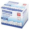 Мел белый круглый мягкий, 100 штук, BRAUBERG, картонная упаковка, 272768 272768