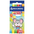 Восковые мелки BRAUBERG, НАБОР 6 цветов, 222961 222961