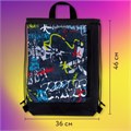 Мешок для обуви ЮНЛАНДИЯ с ручками, боковой карман на молнии, 46х36 см, "Graffiti", 272408 272408