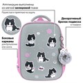 Ранец BRAUBERG LIGHT, 1 отделение, с брелоком, "Cat patches", плюшевые нашивки, 36х26х13 см, 272030 272030
