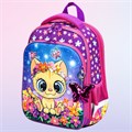 Ранец BRAUBERG QUADRO, 3 отделения, с брелком, "Charming kitten", 37х28х18 см, 270602 270602