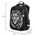 Ранец BRAUBERG SHINY, 2 отделения, с брелком, "Savage lion", светящийся рисунок, 38х28х14 см, 272039 272039