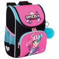 Ранец GRIZZLY анатомическая спинка, с мешком для обуви, для девочек, LIKE, 33х25х13 см, RAm-484-6/1 272780