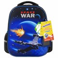 Ранец ЮНЛАНДИЯ LIGHT, 2 отделения, "Space war", 38х29х16 см, 270607 270607