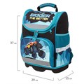 Ранец ЮНЛАНДИЯ WISE для начальной школы, "Monster-truck", 37х29х15 см, 229948 229948