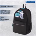 Рюкзак BRAUBERG FASHION CITY универсальный, 2 отделения, "Skateboard", черный, 46х31х15 см, 229969 229969