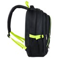 Рюкзак BRAUBERG HIGH SCHOOL универсальный, 3 отделения, "Акцент", черный/салатовый, 46х31х18 см, 270761 270761