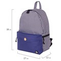 Рюкзак BRAUBERG SYDNEY универсальный, карман с пуговицей, бело-синий, узор клетка, 38х27х12 см, 228840 228840