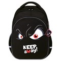 Рюкзак BRAUBERG OPTIMA, 2 отделения, с брелоком, "Keep away", СВЕТЯЩИЙСЯ, 36х27х18 см, 271361 271361