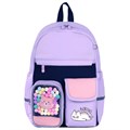 Рюкзак BRAUBERG PASTEL с термонашивками в комплекте, "Lazy cat", сиреневый, 40х29х14 см, 271422 271422