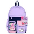 Рюкзак BRAUBERG PASTEL с термонашивками в комплекте, "Lazy cat", сиреневый, 40х29х14 см, 271422 271422