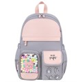 Рюкзак BRAUBERG PASTEL с термонашивками в комплекте, "Sweet paws", серый, 40х29х14 см, 272064 272064