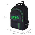 Рюкзак BRAUBERG VIBE, 2 отделения, 5 карманов, "Green car", 40х28х14 см, 272088 272088