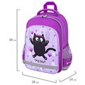 Рюкзак ПИФАГОР SCHOOL, 1 отделение, 3 кармана, "Falling cat", 38x28х14 см, 272082 272082