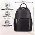Рюкзак BRAUBERG PODIUM женский, карман-анивор, нейлон, черный, 30х26х12 см, 270814 270814
